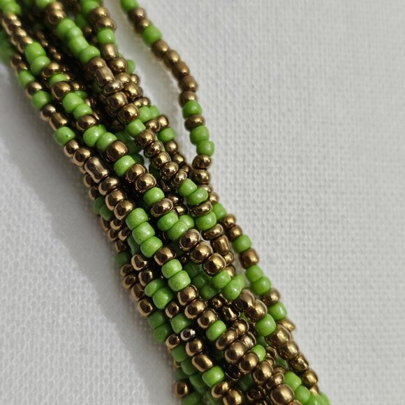 Maya Seed Bead Multi Stand New Green Boho Tibetan Pendant Statement Necklace - Picture 3 of 6